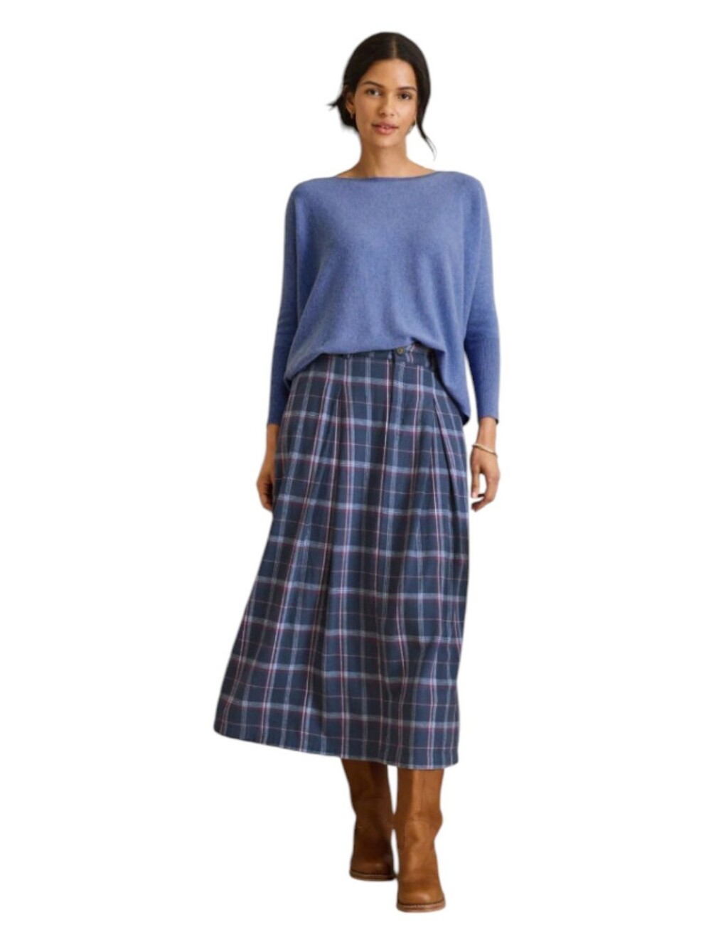 Garnet Hill Essential Cashmere Cropped Sweater In Icy Blue Size Large